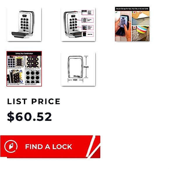 š Combination Wall-Mount Lock Box w/ push button key pad - Picture 10 of 14